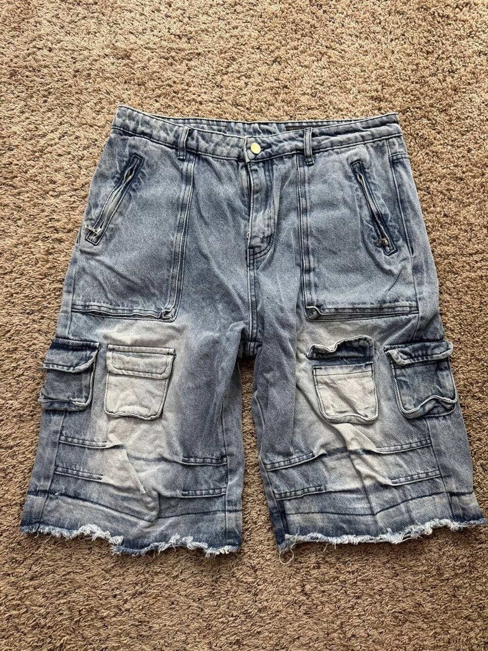 Rockstar Original Blue Cargo Washed Shorts Size 36